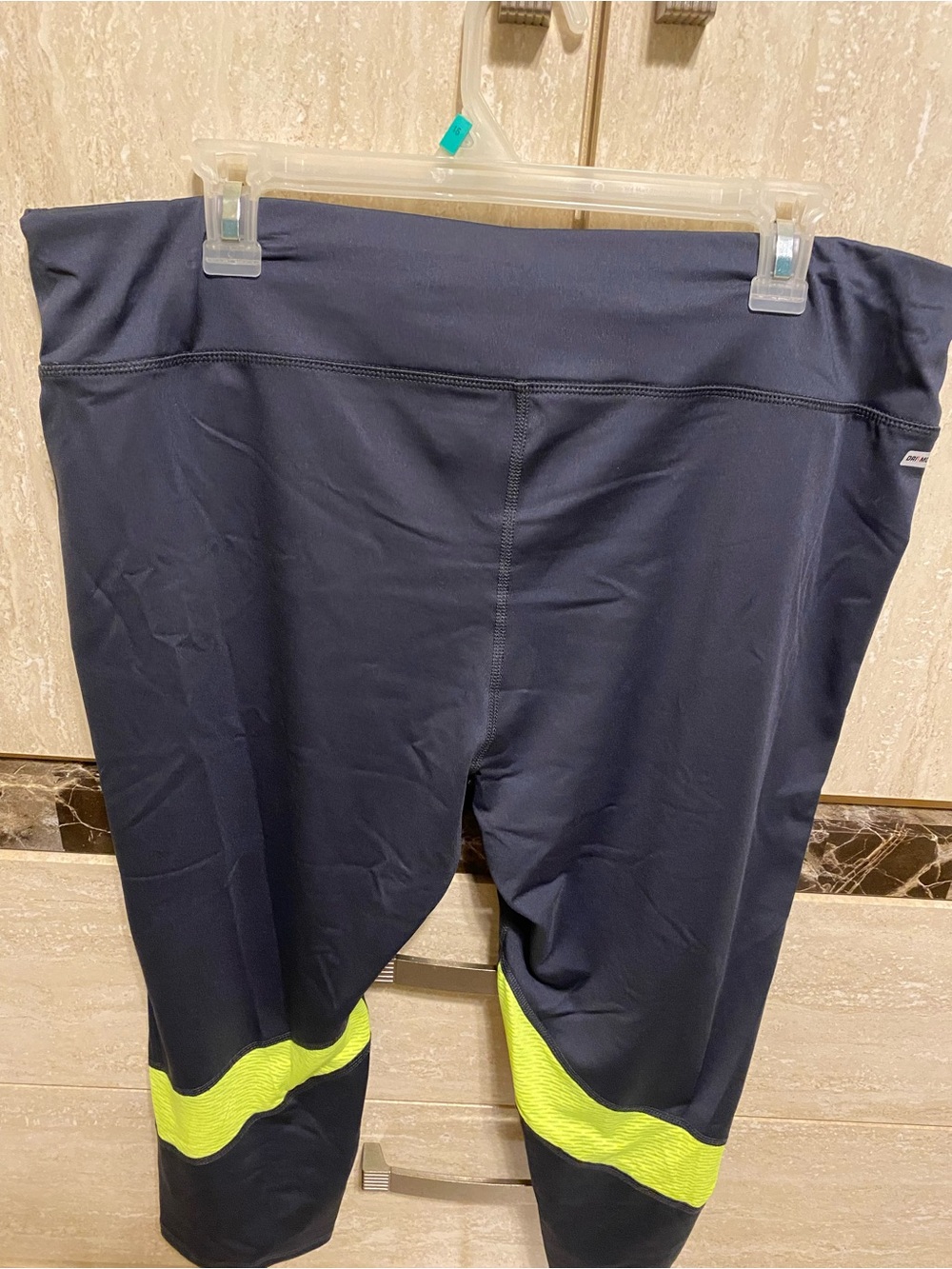 Danskin Grey  Capri Leggings with Neon Yellow Accent